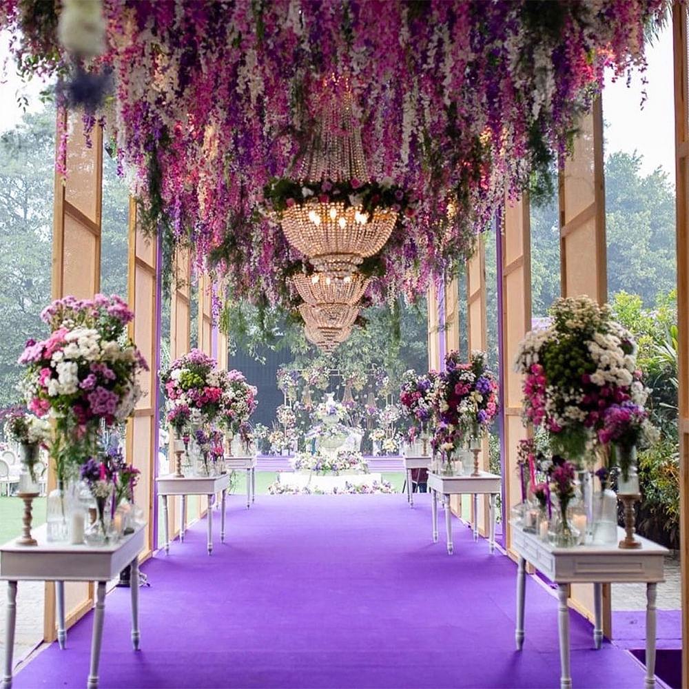 Weeding a place with flowers
